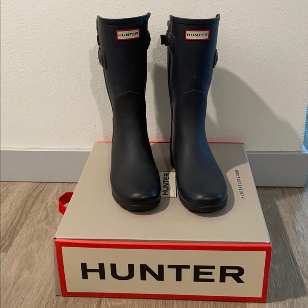 Hunter Refined Fit Short Rain Boots (Slate/Black)